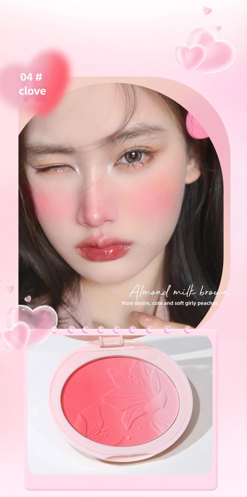 Product Introduction of 【buy 1 get 1 free】ZVEV Gradient powder blusher+brush, low saturation, improve atmosphere, can be used as concealer, 6 colors 11