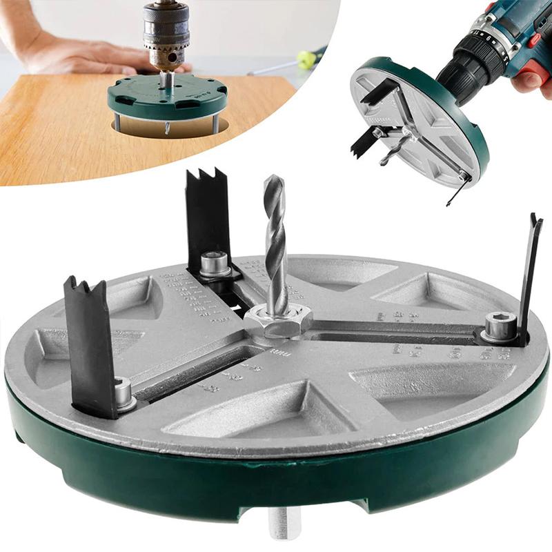 CASTA Pelubang Lingkaran Kayu 45-130mm Circle Hole Saw Adjustable - 3 Pisau Super Tajam Cocok Semua Bor untuk Downlight Spotlight Speaker Termurah CASTA Pelubang Lingkaran Kayu 45-130mm Circle Hole Saw Adjustable - 3 Pisau Super Tajam Cocok Semua Bor untuk Downlight Spotlight Speaker Termurah
