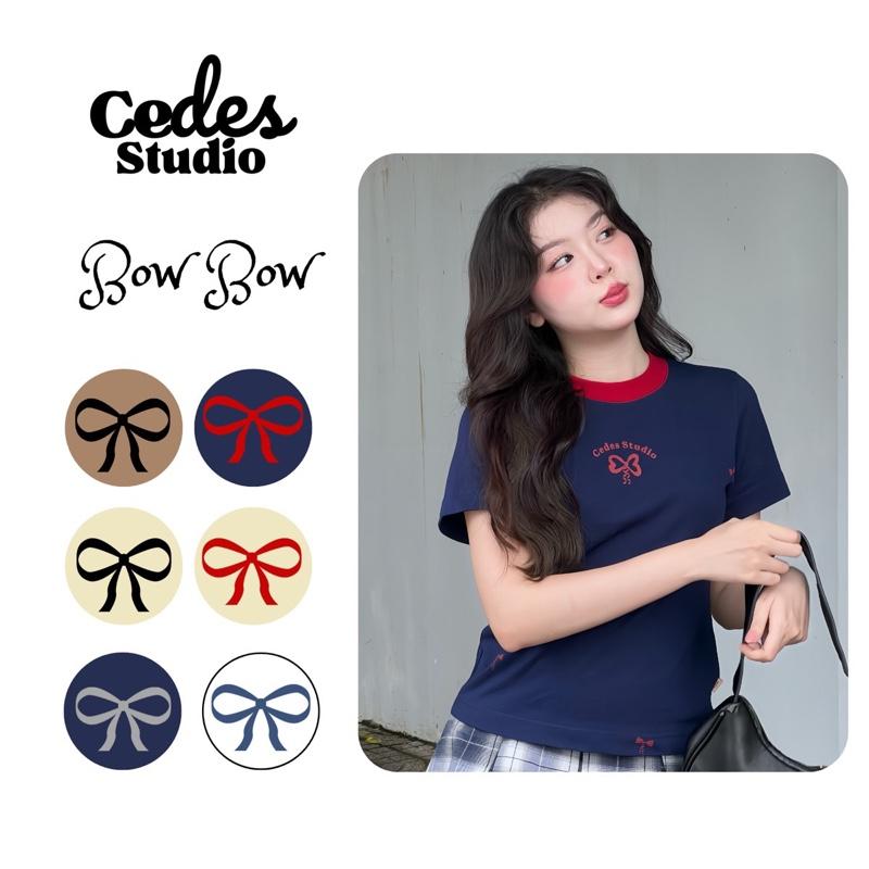   BABYTEE  Áo Thun Babytee Hack Eo Nữ Babytee CEDES - Áo Thun Nữ Hack Dáng- Áo Thun Nữ Cotton 2 Chiều Local Brand  BOW BOW  