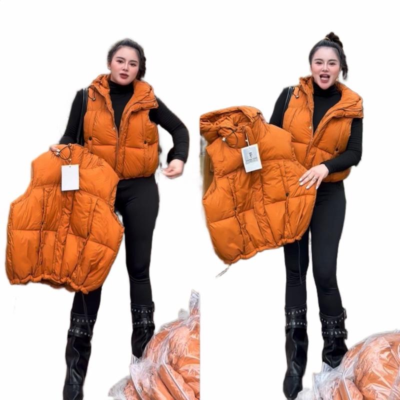 Áo Phao Gile nữ có mũ dây rút Gấu Áo hàng 3 lớp dày dặn - Thời Trang  Mã2  