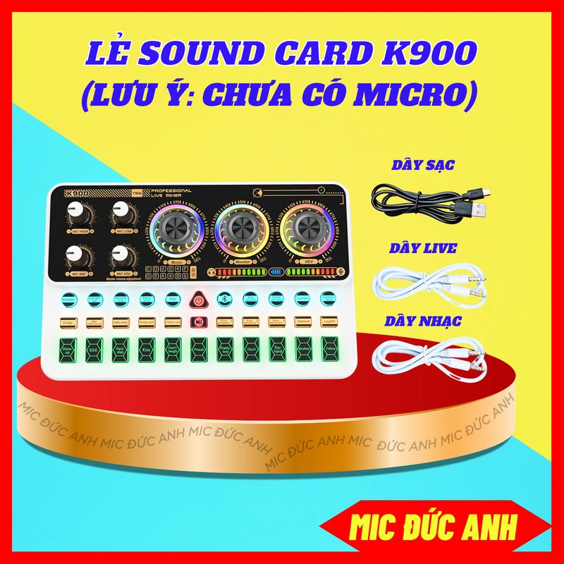 Lẻ Chưa Mic Sound Card K900 Tích Hợp Bluetooth Autotune Cùng Nhiều Hiệu Ứng Chỉnh Sửa Âm Thanh Chuyên Nghiệp Phụ Kiện Điện Tử
