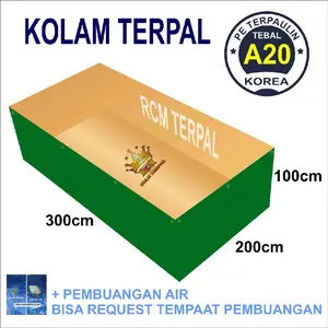 Terpal Kolam Ikan 2x3x1 A20 Kualitas Tahan Air Anti Jamur Cocok untuk Budidaya Ikan Nila Gurami dan Lele