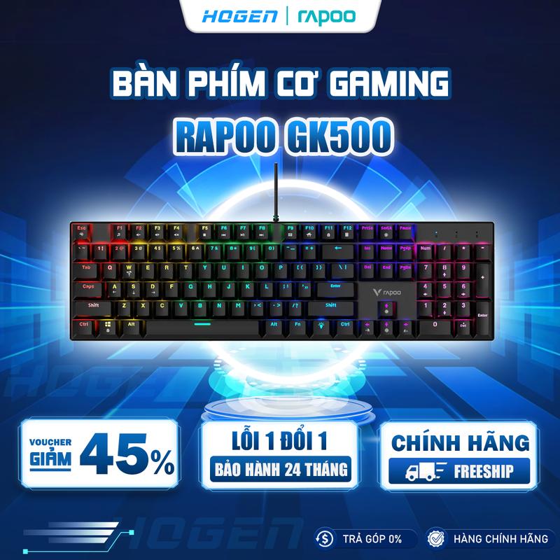 Bàn phím cơ Gaming Rapoo GK500 ( Đa sắc màu | Switch Cơ Học | FULL SIZE )