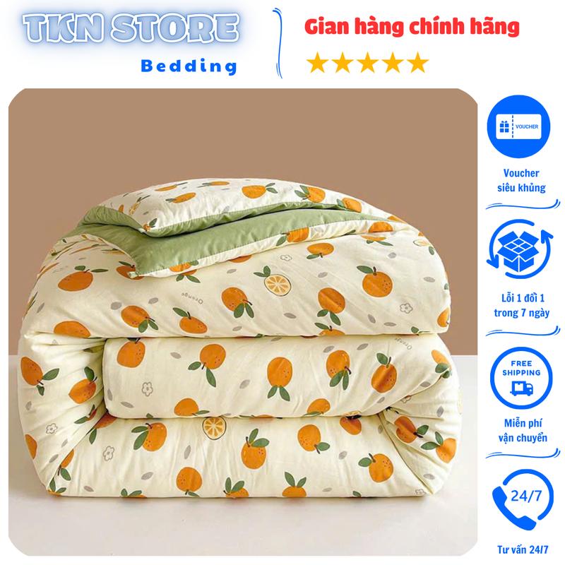  Chăn Bông Đũi Cotton Mùa Đông Mềm Nhẹ Siêu Ấm Chăn Đũi Trần Bông Dày Dặn Kích Thước 1m8x2m 
