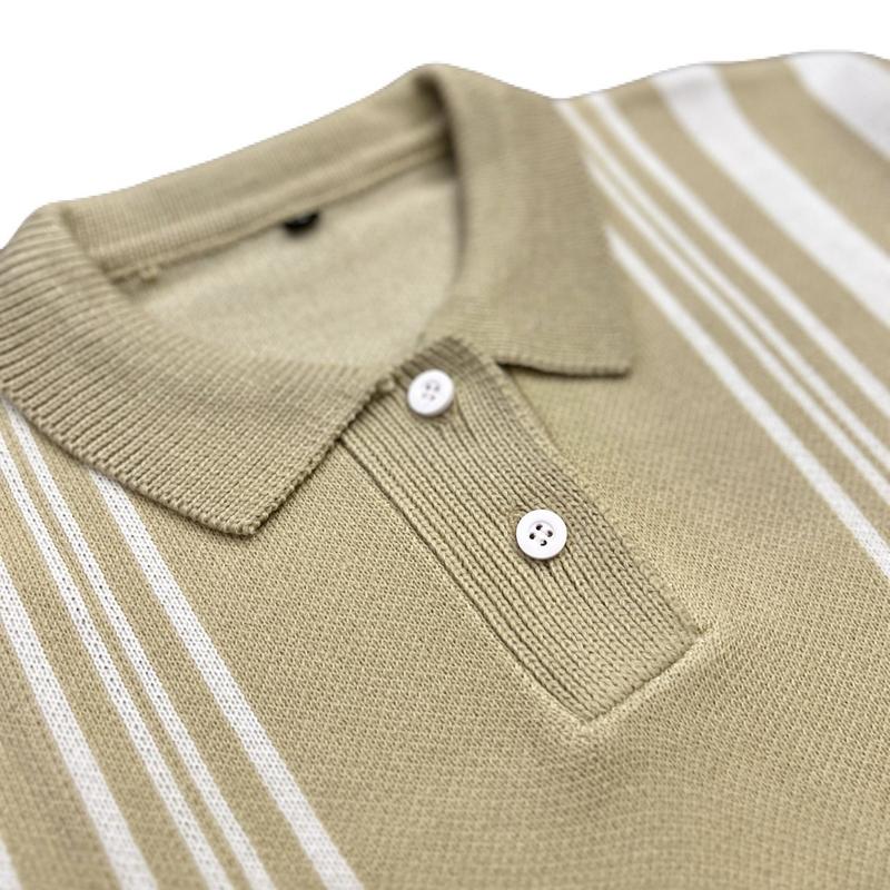 Product Introduction of BASIC LAB Polo Stripe Oversize Knit Cream White 2