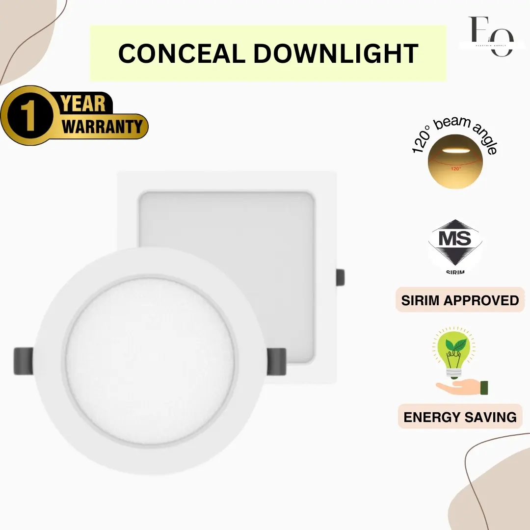 【SIRIM APPROVED】Lampu Pendinding LED FIGHTER, Bentuk Bulat / Persegi, Ukuran 4-8 inci, Daya 12-24W, 25,000 Jam Ummur Hidup, Garansi 1 Tahun Light Lighting