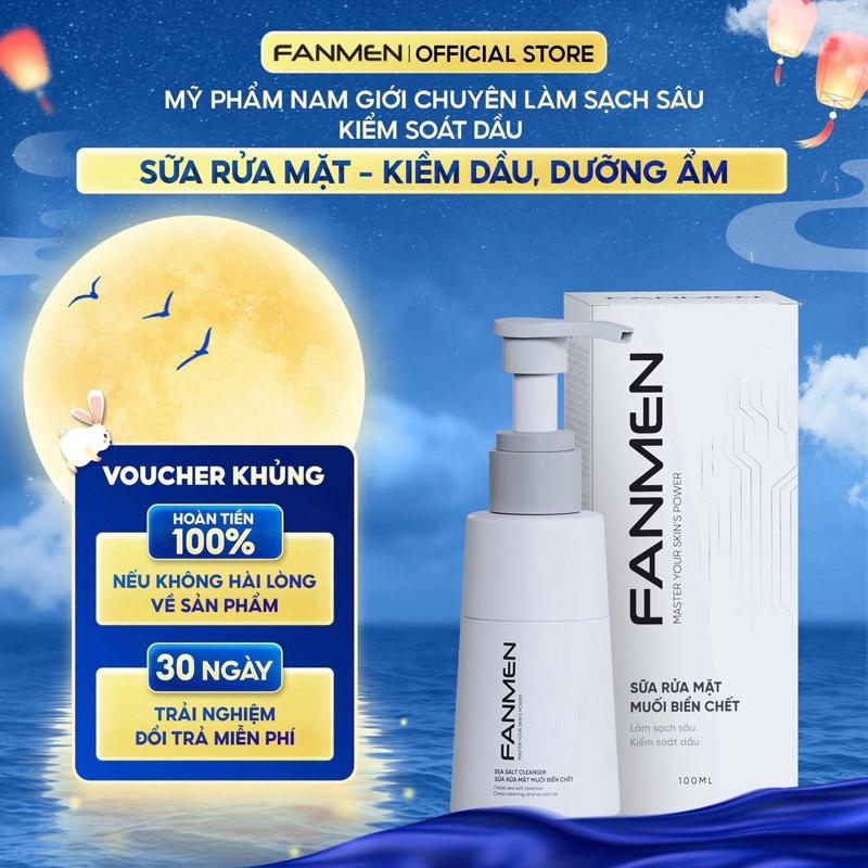 Sữa rửa mặt muối biển chết Fanmen sạch sâu, kiềm dầu, hỗ trợ ngăn ngừa mụn dành riêng cho nam giới 100ml