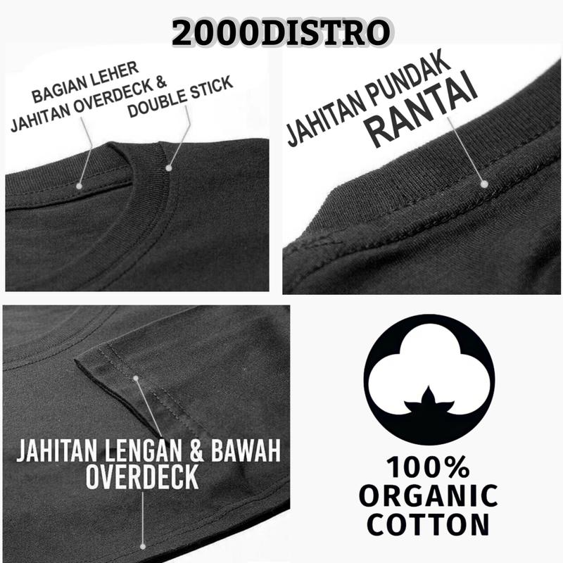 BUY 1 OR 3 PCS ( PROMO COD ) Kaos Distro Pria - Kaos Distro 100% Cotton Combed 30s Katun - Baju Oblong Distro Cowok Cewek Print EI33R Oren 1