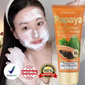 Kormesic Sabun Pepaya 100g Facial Wash Pemutih Penghilang Flek Hitam Mencerahkan Warna Kulit Kontrol Minyak Melembabkan Bersih Dalam Pori-pori Glowing