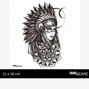 Inkscape Man Semi-permanent Tattoo Dayak 11 x 18 cm - V15