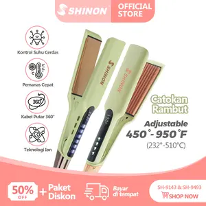 SHINON Catokan Rambut Curly Catokan Jagung Zigzag Baba  Rambut Pelurus Pengeriting Rambut Glam Hair Catok Antilengket Catokan 2 in 1 Multifungsi SH-9143 SH-9493 catok smoothing