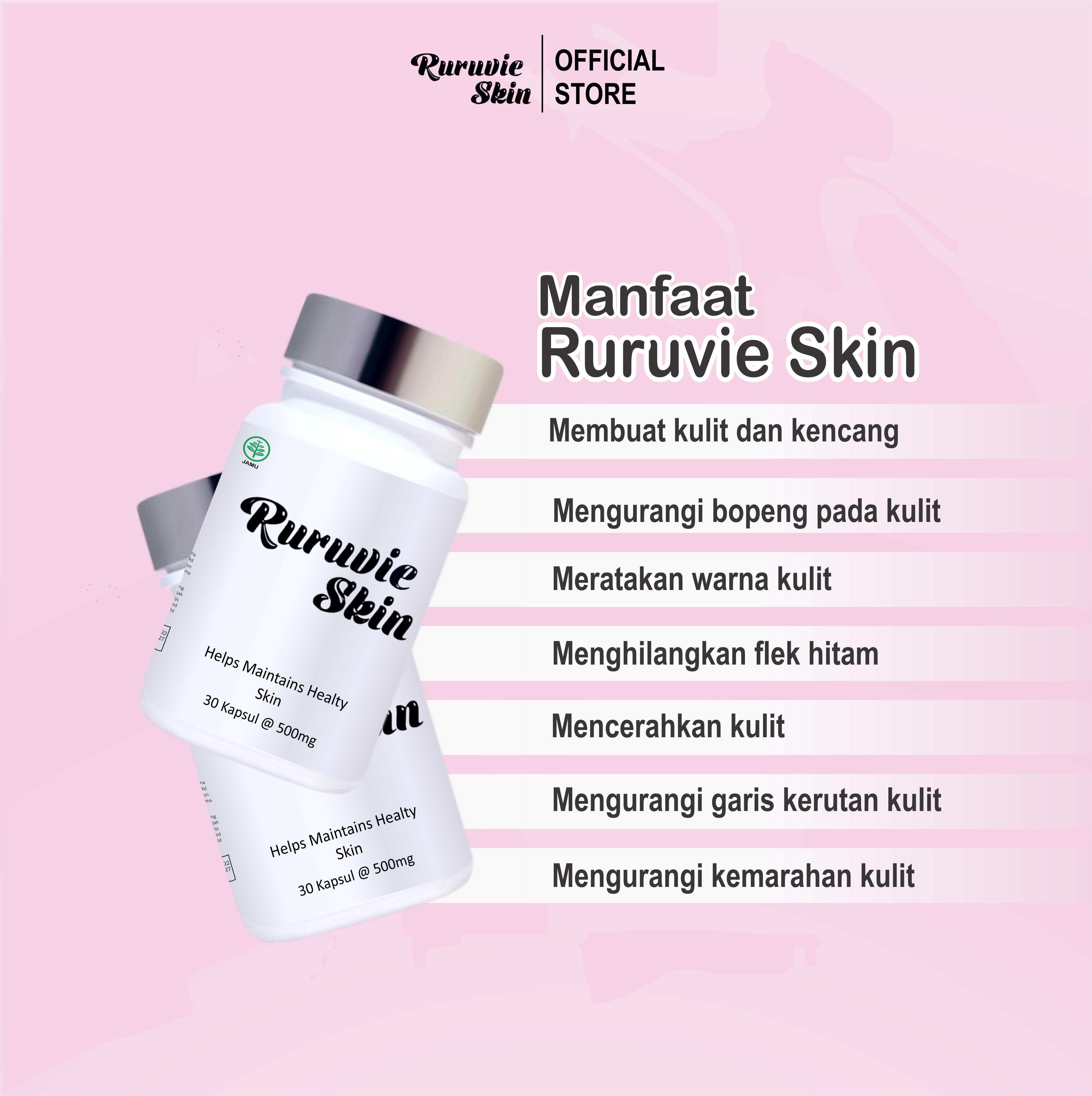 Ruruvie Skin Suplemen Pemutih Badan Aman BPOM 30 Kapsul Cerahkan Kulit Glowing Alami Bebas Kusam Minuman Glutathione Ruruvie Skin Suplemen Pemutih Badan Aman BPOM 30 Kapsul Cerahkan Kulit Glowing Alami Bebas Kusam Minuman Glutathione