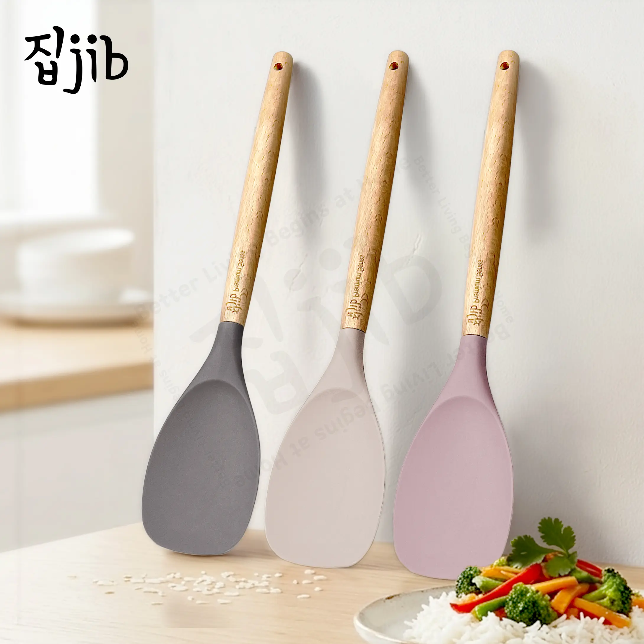 JIB Premium Silicone Cooking Spoon Cafe Edition / Utensile Silicon / Sendok Masak Silikon Anti Lengket Tahan Panas