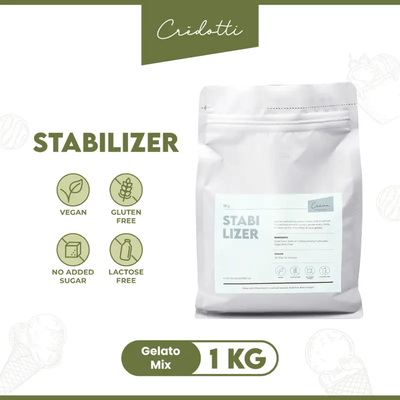 CREDOTTI Stabilizer Gelato Emulsifier Ice Cream Base Powder 100 / Bubuk Penstabil Es Krim (1kg) 0