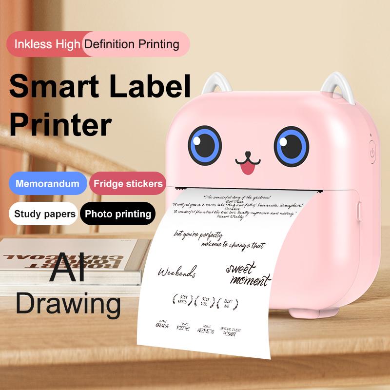 Mini Printer Sticker with Printing Paper, Wireless Label Maker - TikTok ...