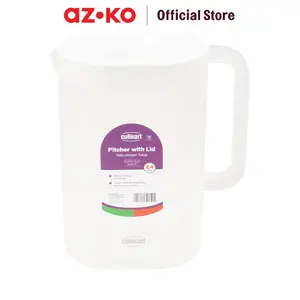 AZKO Culinart Ovalia Teko Minum Dengan Tutup 2.4 Liter Transparan Water Jug Pitcher Air Carafe Minum Jug Rumah