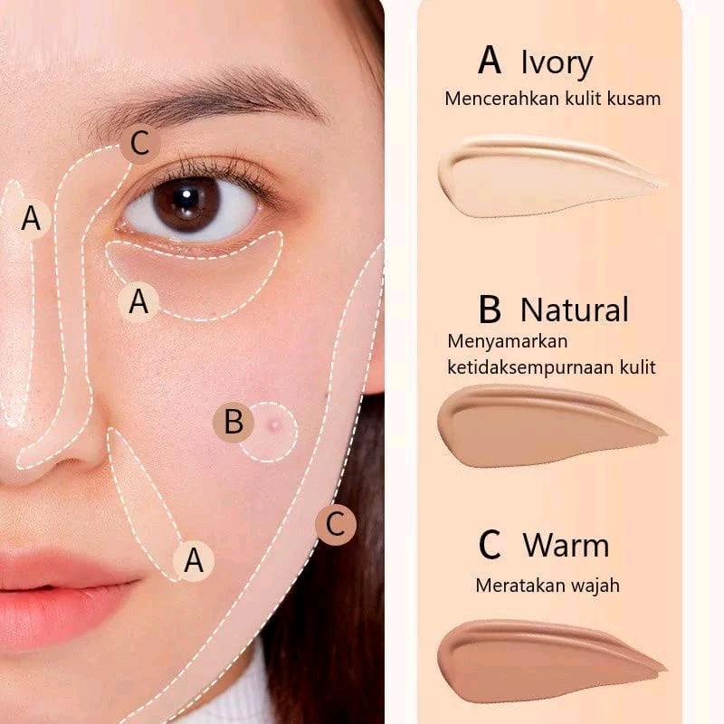 ORIGINAL Makeup Cream Color Concealer 3 in 1 Full Coverage Waterpoof Tahan Lama dan Air 4