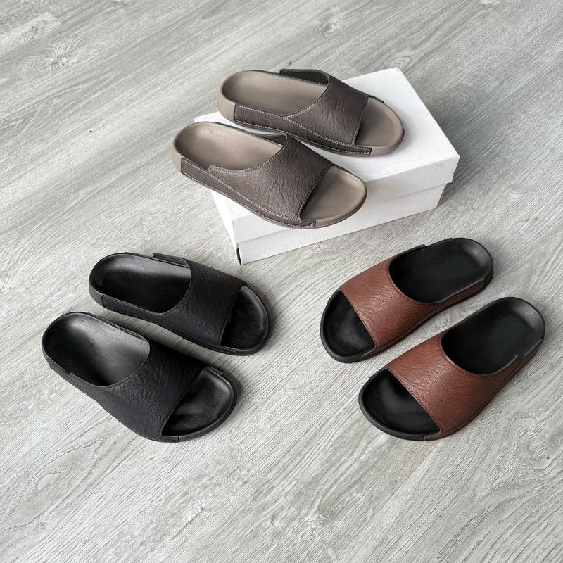   Dép Công Thái Học Chống Nhăn   Khâu Miễn Phí  Dép da đúc - Dép nam siêu bền đế đúc cao su bền bỉ - nhẹ và ôm chân Nam DéP Đế Bằng Shoes 