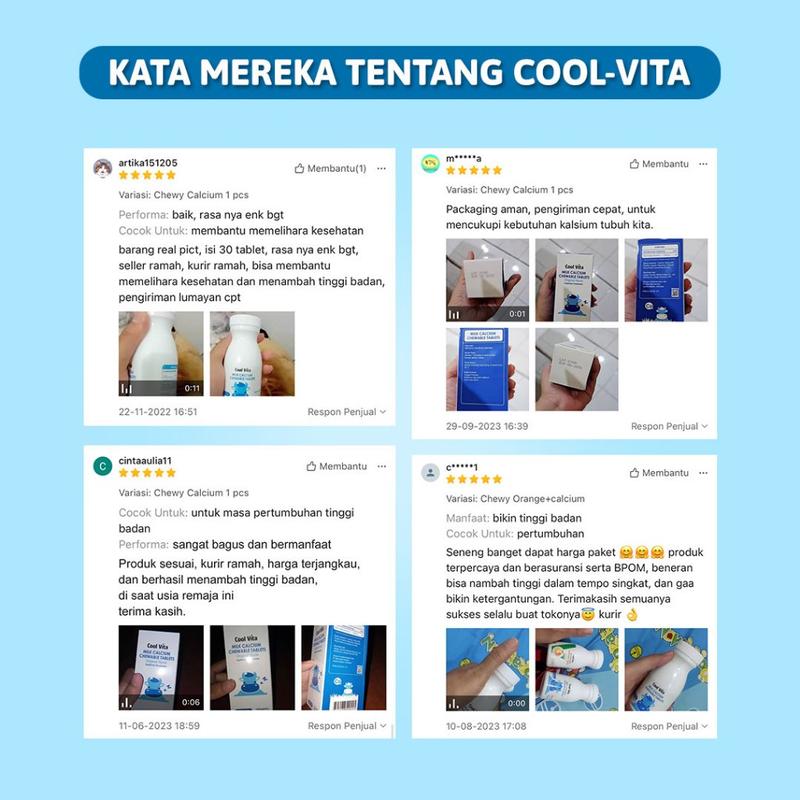 Product Introduction of Cool Vita Tablet Kunyah Rasa Susu Milk Calcium Chewable 60 Kapsul 16