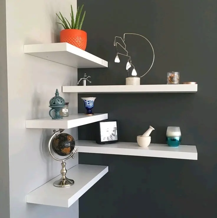 Rak Kayu Ambalan Dinding Serbaguna Rak Furniture Ambalan Decorasi Rumah balkon natural kayu