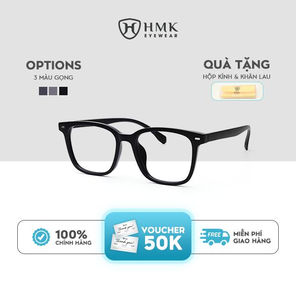 Gọng Kính Cận Nhựa Dẻo HMK Eyewear Vuông Thời Trang Nam Nữ Lịch Lãm Trưởng Thành Bền Bỉ Unisex - GN1312