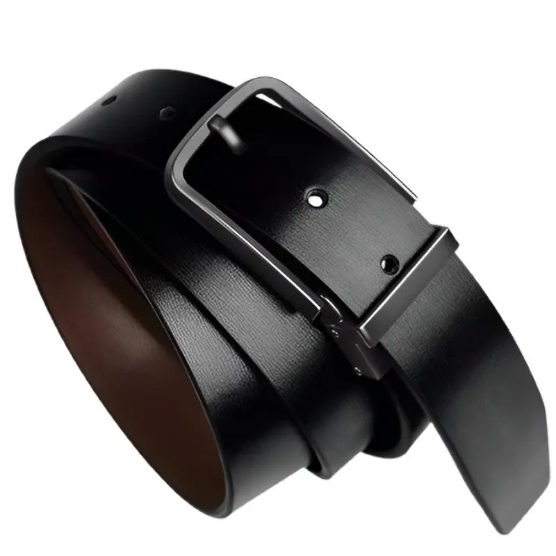 Bitzen Sabuk Ikat Pinggang Pria 2 Warna Hitam Cokelat Bahan Kulit Imitation Bisa di Putar 3