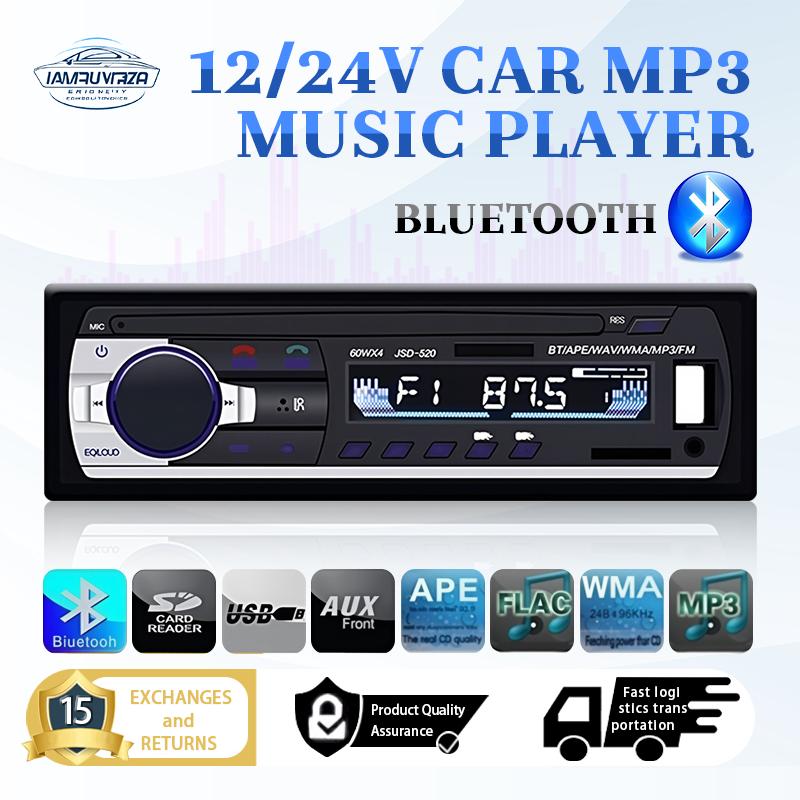 Máy nghe nhạc MP3 Âm Thanh Nổi trên ô tô, Đài FM, 24V và 12V, với cổng USB / SD và MMC, Thiết bị điện tử trên ô tô In-Dash 1 DIN, Tương thích với xe tải, Đài FM trên ô tô