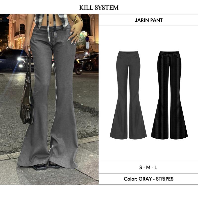  Quần tây ống loe dài cạp trễ tôn dáng JARIN -  KILL SYSTEM 
