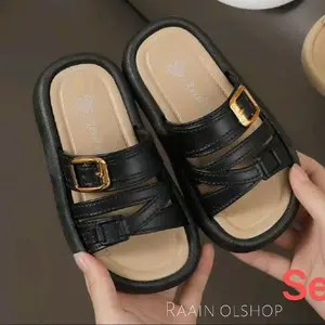 Sandal Fashion Anak Perempuan Sandal/Slop Anak Import Aksen Gesper Sendal Karet Jelly Size Kaki 24-35