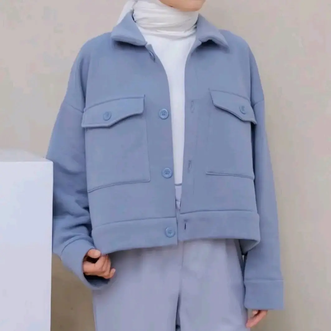 Jeket wanita olin button gaya casual korea outer lengan panjang