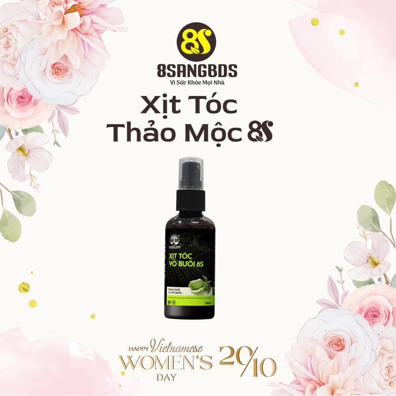Xịt Tóc Vỏ Bưởi 8S - 8 Sang BDS Dưỡng Tóc, Chăm Sóc Tóc chắc khỏe, kích mọc tóc nhanh