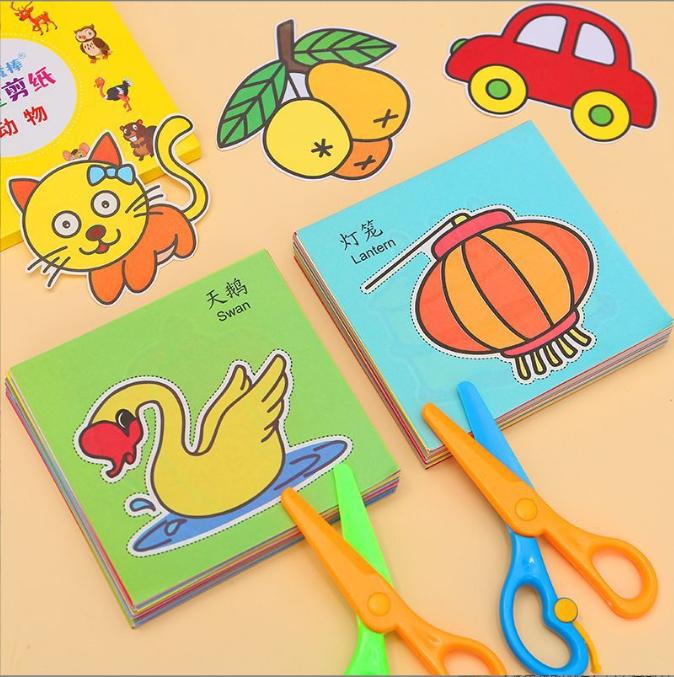  Đồ chơi cắt dán giấy thủ công cho bé 360 hình Khác nhau 4 chủ đề giao thông động vật hoa quả đời sống 