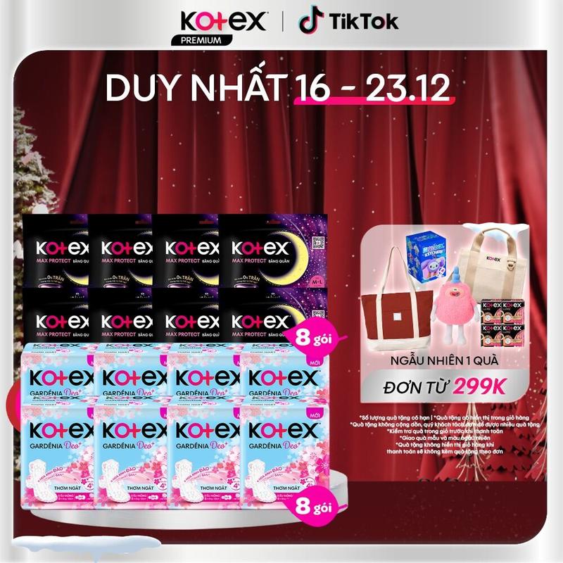   QUÀ TẶNG HOT  Combo 8 gói băng vệ sinh nữ Gardenia Deo+ - Hoa Anh Đào siêu mỏng cánh 23cm 8 miếng + combo 8 gói BVS Kotex ban đêm dạng quần cỡ M L 2 miếng khô thoáng thấm hút nhanh chống tràn​ khử mùi bvs kinh nguyệt nhiều bvs chính hãng tampon​ 