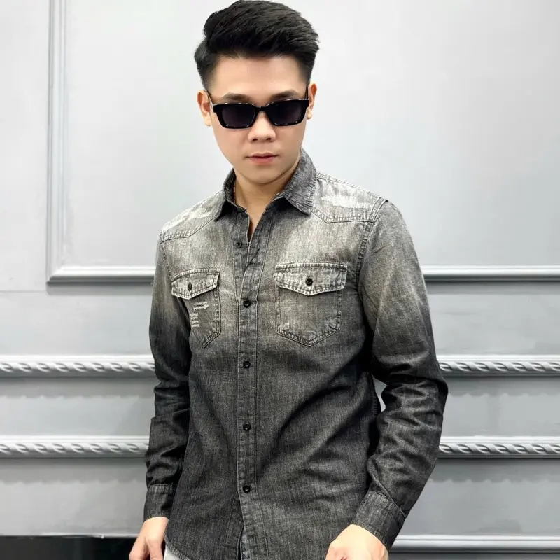 Sơ Mi Jean Cao Cấp Dầy Dặn Mềm Mại QC Chất Lượng aoso minam