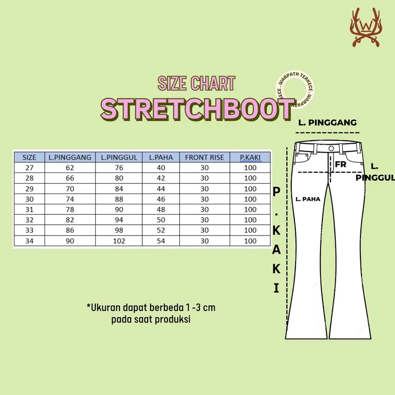 WARPATH - Cutbray Wide Leg High Waist Flare Jeans Stretch Wanita Panjang Celana Cewek Denim STRETCHBOOT 9184 5