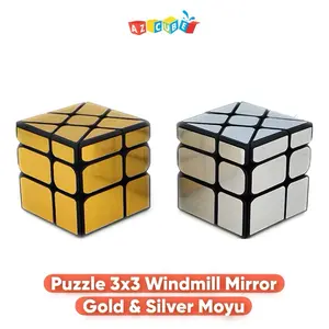 Mainan Anak Puzzle Cube 3x3 Winmill Gold & Silver Moyu