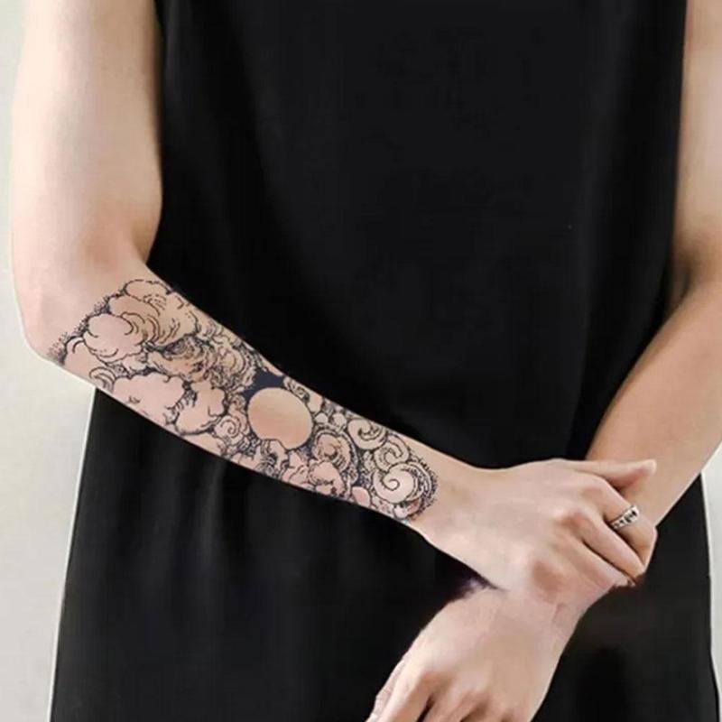 Product Introduction of Juice Herbal Tattoo Stickers Semi-permanent Wash Do Not Fall Off Waterproof Non-reflective Japanese Old Traditional Cherry Blossom Arm Koi Fish Male 44