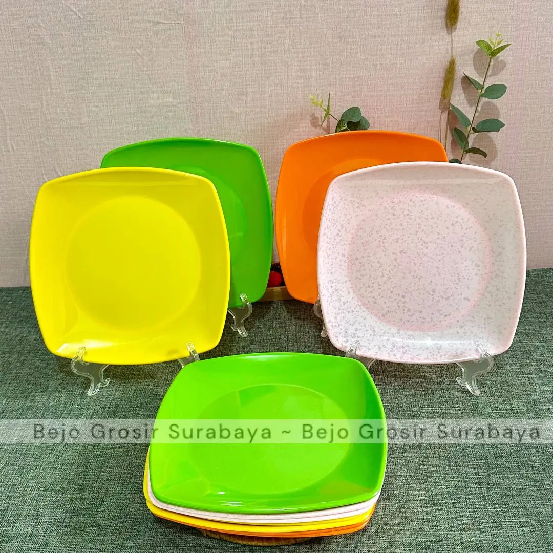 Piring Melamin Saji 7/8/9 inch - Piring Persegi - Piring Kue - Piring Roti - Piring Saji