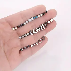 1PCS Anting Tindik Anti Karat Zirkon Mini Stainless Steel Aksesoris Wanita - Anting Tusuk Satuan