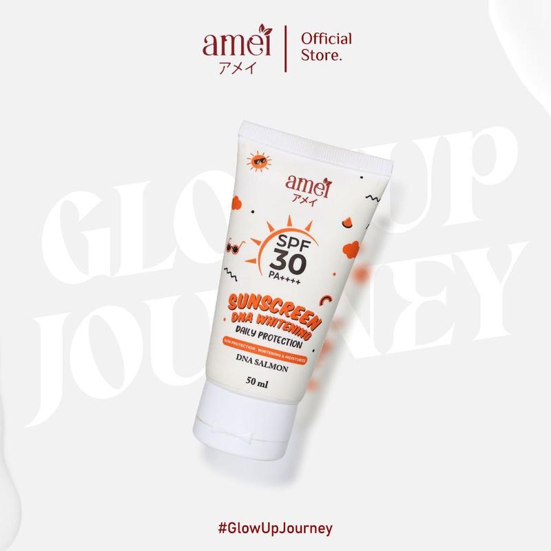 Amei Sunscreen SPF 30 PA++++ 50 Ml 2-in-One Melindungi Kulit Dari Sinar UV - Mencegah Flek Hitam - Mencerahkan Warna Kulit 4