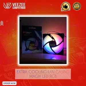 Extra cooling fan of komputer magix merah dan biru rgb