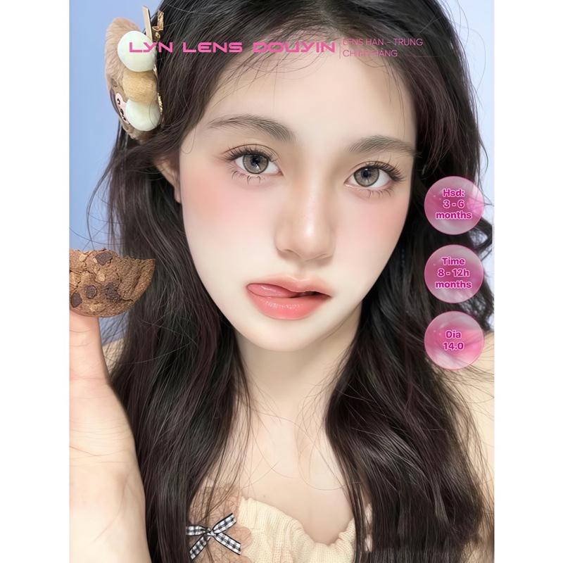   Lens cận & 0độ  - Kính áp tròng nâu tây vàng chanh sang chảnh giãn nhỏ 14.0mm   Leon brown - 0 đến 7 độ  