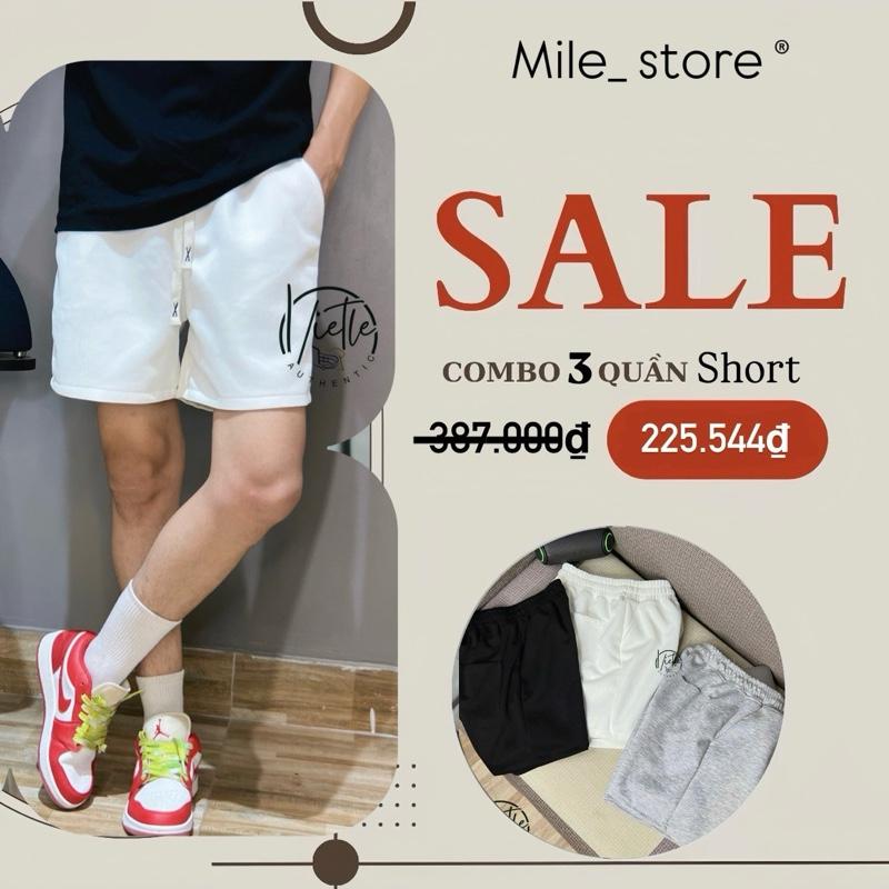Combo 3 Quần Short Nỉ 2 Da PANTHER Dáng Trên Gối Form Rộng Nam- Nữ 0