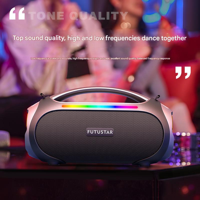 60W New High-Power Bluetooth Speaker, Outdoor Portable Waterproof Bass Speaker, Loud Volume with TF Card Slot
