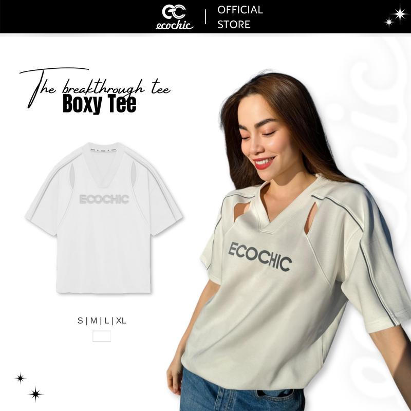Áo Phông Khoét Vai ECOCHIC BREAKTHROUGH TEE ESSENTIALS B031B Local Brand Chính Hãng Unisex Form Rộng Oversize Premium Cotton