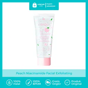 Bioqua Peach Niacinamide Peeling Gel Exfoliating Eksfoliasi Wajah Pencerah Menghilangkan Flek Hitam Komedo Dan Pori Besar