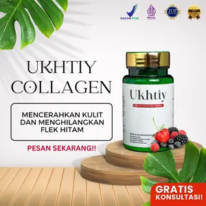 1 BOTOL Ukhtiy Collagen Drink Pencerah Badan & Wajah | Kolagen Minum Anti Aging Penghilang Flek Hitam | Mencerahkan Kulit Glowing | Atasi Jerawat | Kolagen untuk Rambut & Kuku | Suplemen Kolagen Vitamin C E Glutathione