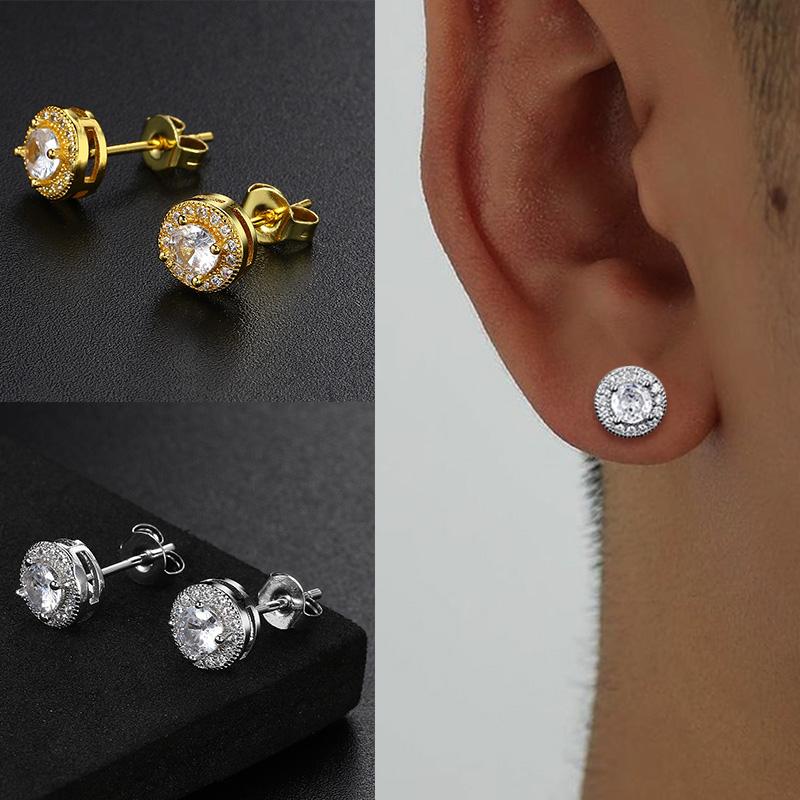  Bông Tai Hip Pop Rock Cho Nam Đơn Giản Tròn Cổ Điển Đá Zirconia Khối Tối Giản Nhẫn Tai Trang Sức Retro Quà Tặng OHE149 