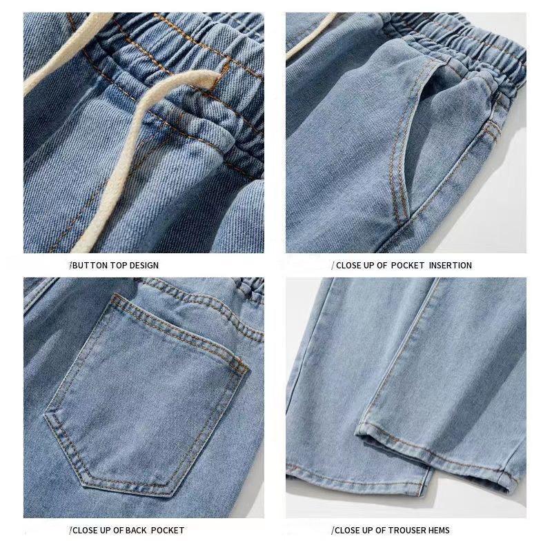 Product Introduction of Quần Ống Đứng, Phong Cách Hàn Quốc, Eo Co Giãn, Dáng Rộng Vừa Vặn, Ngoại Cỡ, Quần Jean Nam, Thường Ngày 4