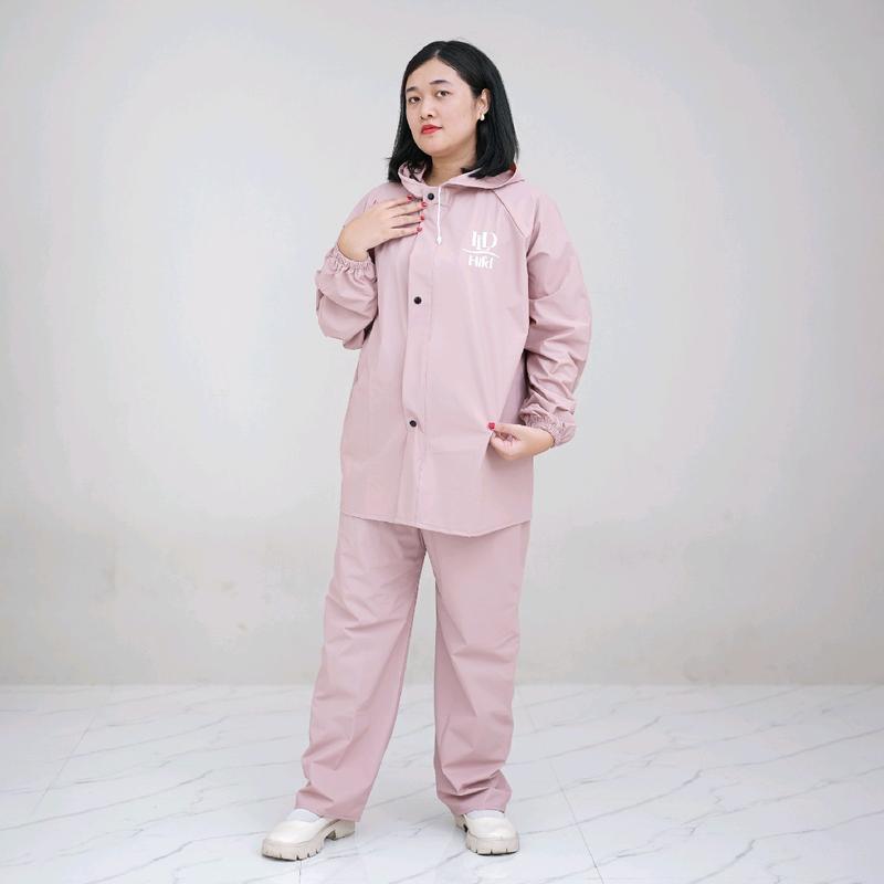 jas hujan setelan jaket celana pria wanita bahan pvc karet anti air waterproof termurah by HILD raincoat original cocok dipakai berkendara disaat musim hujan 3
